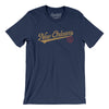 New Orleans Vintage Script Men/Unisex T-Shirt-Navy-Allegiant Goods Co. Vintage Sports Apparel