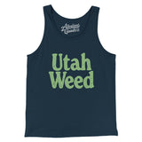 Utah Weed Men/Unisex Tank Top-Navy-Allegiant Goods Co. Vintage Sports Apparel