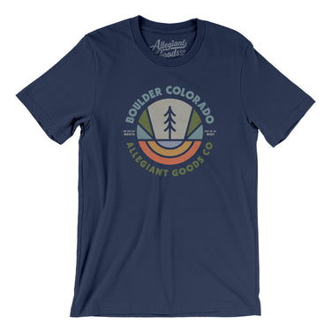 Boulder Colorado Retro Badge Men/Unisex T-Shirt-Navy-Allegiant Goods Co. Vintage Sports Apparel