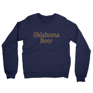 Oklahoma Beer Midweight French Terry Crewneck Sweatshirt-Navy-Allegiant Goods Co. Vintage Sports Apparel