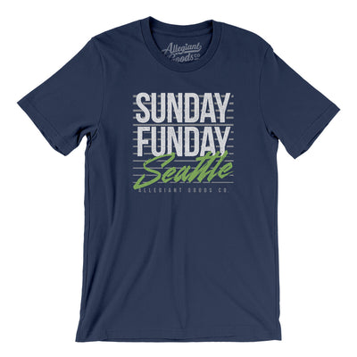 Sunday Funday Seattle Men/Unisex T-Shirt-Navy-Allegiant Goods Co. Vintage Sports Apparel
