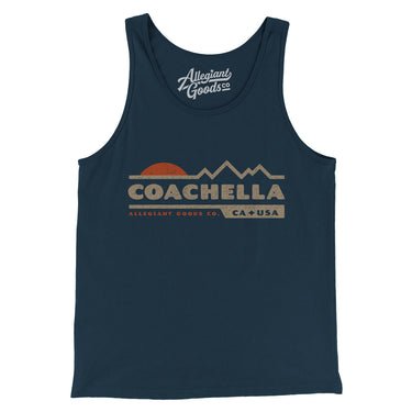 Coachella Mountain Sunset Men/Unisex Tank Top-Navy-Allegiant Goods Co. Vintage Sports Apparel