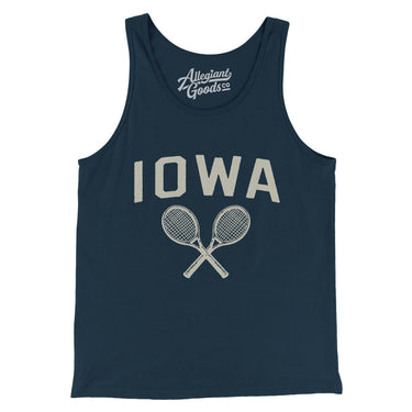Iowa Tennis Men/Unisex Tank Top-Navy-Allegiant Goods Co. Vintage Sports Apparel