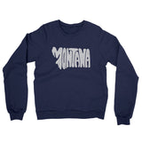 Montana State Shape Text Midweight French Terry Crewneck Sweatshirt-Allegiant Goods Co. Vintage Sports Apparel