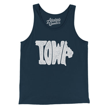 Iowa State Shape Text Men/Unisex Tank Top-Allegiant Goods Co. Vintage Sports Apparel