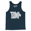 Iowa State Shape Text Men/Unisex Tank Top-Navy-Allegiant Goods Co. Vintage Sports Apparel