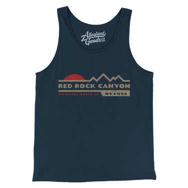 Red Rock Canyon Sunset Men/Unisex Tank Top-Navy-Allegiant Goods Co. Vintage Sports Apparel