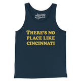 There's No Place Like Cincinnati Men/Unisex Tank Top-Navy-Allegiant Goods Co. Vintage Sports Apparel