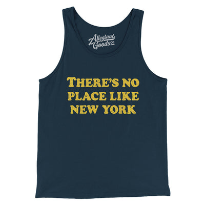 There's No Place Like New York Men/Unisex Tank Top-Navy-Allegiant Goods Co. Vintage Sports Apparel