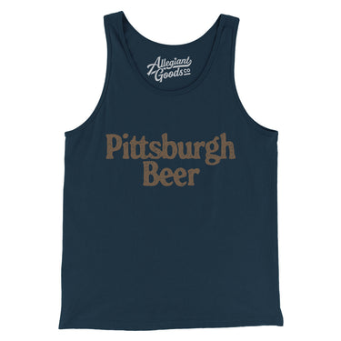 Pittsburgh Beer Men/Unisex Tank Top-Navy-Allegiant Goods Co. Vintage Sports Apparel