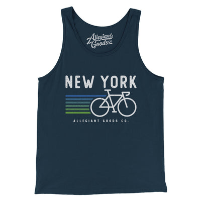 New York Cycling Men/Unisex Tank Top-Navy-Allegiant Goods Co. Vintage Sports Apparel