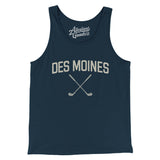 Des Moines Golf Men/Unisex Tank Top-Navy-Allegiant Goods Co. Vintage Sports Apparel
