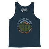 Flagstaff Arizona Retro Badge Men/Unisex Tank Top-Navy-Allegiant Goods Co. Vintage Sports Apparel