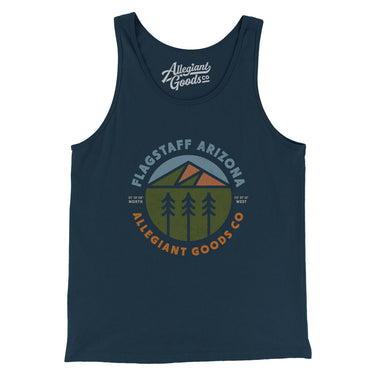 Flagstaff Arizona Retro Badge Men/Unisex Tank Top-Navy-Allegiant Goods Co. Vintage Sports Apparel