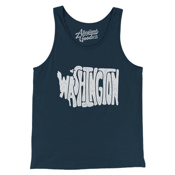 Washington State Shape Text Men/Unisex Tank Top-Allegiant Goods Co. Vintage Sports Apparel
