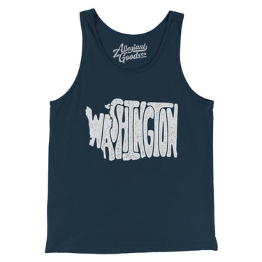 Washington State Shape Text Men/Unisex Tank Top-Allegiant Goods Co. Vintage Sports Apparel