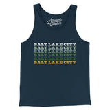 Salt Lake City Repeat Men/Unisex Tank Top-Navy-Allegiant Goods Co. Vintage Sports Apparel