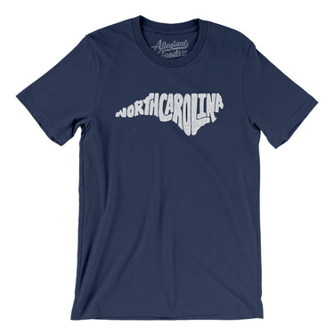 North Carolina State Shape Text Men/Unisex T-Shirt-Allegiant Goods Co. Vintage Sports Apparel