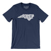 North Carolina State Shape Text Men/Unisex T-Shirt-Navy-Allegiant Goods Co. Vintage Sports Apparel