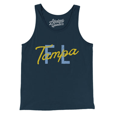 Tampa Fl Overprinted Men/Unisex Tank Top-Allegiant Goods Co. Vintage Sports Apparel