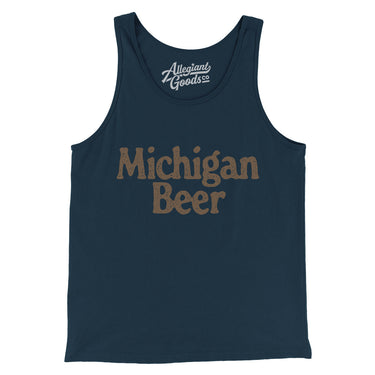 Michigan Beer Men/Unisex Tank Top-Navy-Allegiant Goods Co. Vintage Sports Apparel