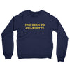 I've Been To Charlotte Midweight French Terry Crewneck Sweatshirt-Navy-Allegiant Goods Co. Vintage Sports Apparel