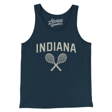 Indiana Tennis Men/Unisex Tank Top-Navy-Allegiant Goods Co. Vintage Sports Apparel