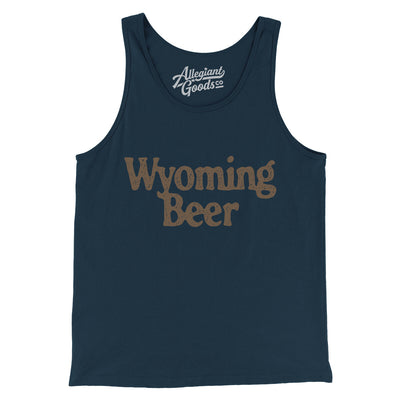 Wyoming Beer Men/Unisex Tank Top-Navy-Allegiant Goods Co. Vintage Sports Apparel