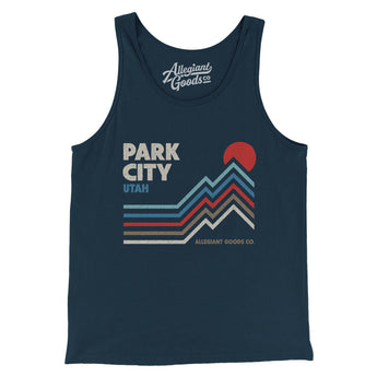 Park City Utah Men/Unisex Tank Top-Navy-Allegiant Goods Co. Vintage Sports Apparel