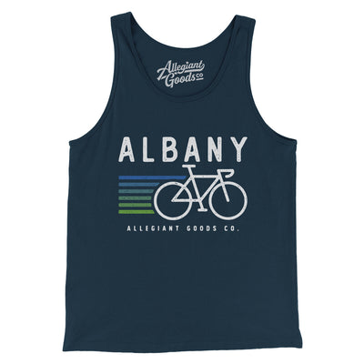 Albany Cycling Men/Unisex Tank Top-Navy-Allegiant Goods Co. Vintage Sports Apparel