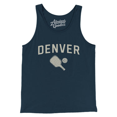 Denver Pickleball Men/Unisex Tank Top-Navy-Allegiant Goods Co. Vintage Sports Apparel