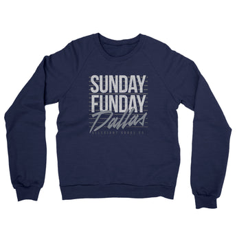 Sunday Funday Dallas Midweight French Terry Crewneck Sweatshirt-Allegiant Goods Co. Vintage Sports Apparel
