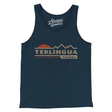 Terlingua Mountain Sunset Men/Unisex Tank Top-Navy-Allegiant Goods Co. Vintage Sports Apparel