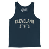 Cleveland Cycling Men/Unisex Tank Top-Navy-Allegiant Goods Co. Vintage Sports Apparel
