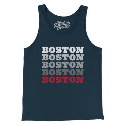 Boston Repeat Men/Unisex Tank Top-Navy-Allegiant Goods Co. Vintage Sports Apparel