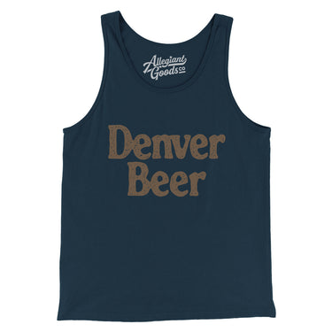 Denver Beer Men/Unisex Tank Top-Navy-Allegiant Goods Co. Vintage Sports Apparel
