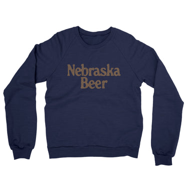 Nebraska Beer Midweight French Terry Crewneck Sweatshirt-Navy-Allegiant Goods Co. Vintage Sports Apparel