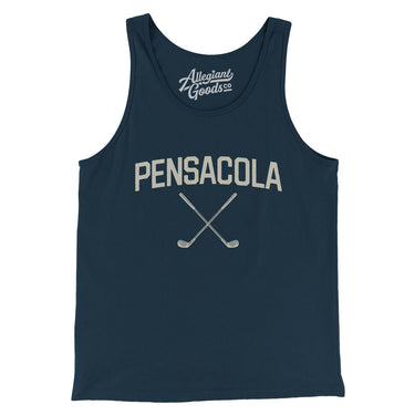 Pensacola Golf Men/Unisex Tank Top-Navy-Allegiant Goods Co. Vintage Sports Apparel
