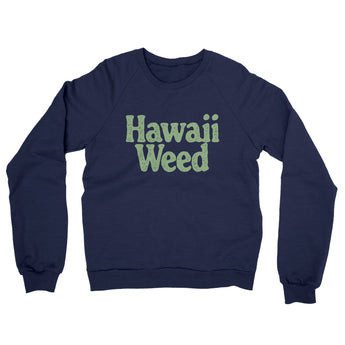 Hawaii Weed Midweight French Terry Crewneck Sweatshirt-Navy-Allegiant Goods Co. Vintage Sports Apparel
