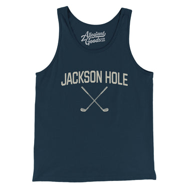 Jackson Hole Golf Men/Unisex Tank Top-Navy-Allegiant Goods Co. Vintage Sports Apparel