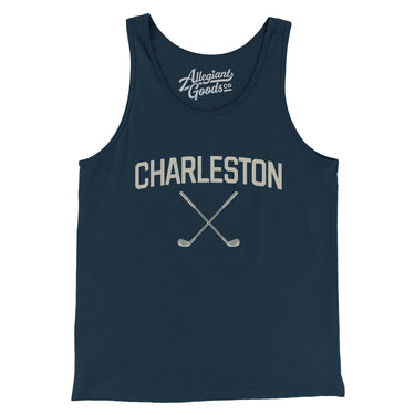 Charleston Golf Men/Unisex Tank Top-Navy-Allegiant Goods Co. Vintage Sports Apparel