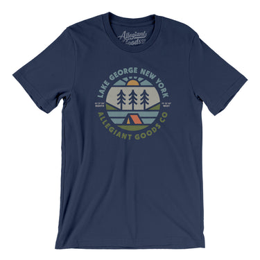 Lake George New York Retro Badge Men/Unisex T-Shirt-Navy-Allegiant Goods Co. Vintage Sports Apparel