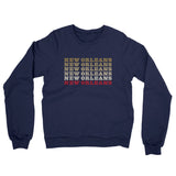 New Orleans Repeat Midweight French Terry Crewneck Sweatshirt-Navy-Allegiant Goods Co. Vintage Sports Apparel