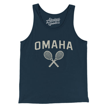 Omaha Tennis Men/Unisex Tank Top-Navy-Allegiant Goods Co. Vintage Sports Apparel