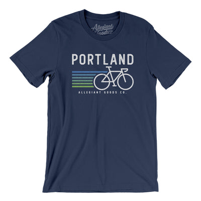 Portland Cycling Men/Unisex T-Shirt-Navy-Allegiant Goods Co. Vintage Sports Apparel