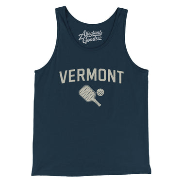 Vermont Pickleball Men/Unisex Tank Top-Navy-Allegiant Goods Co. Vintage Sports Apparel