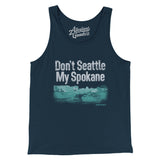 Don't Seattle My Spokane Men/Unisex Tank Top-Navy-Allegiant Goods Co. Vintage Sports Apparel