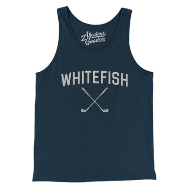 Whitefish Golf Men/Unisex Tank Top-Navy-Allegiant Goods Co. Vintage Sports Apparel