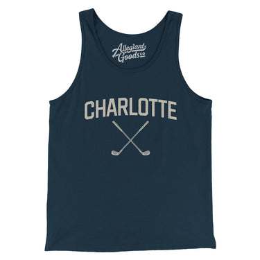 Charlotte Golf Men/Unisex Tank Top-Navy-Allegiant Goods Co. Vintage Sports Apparel