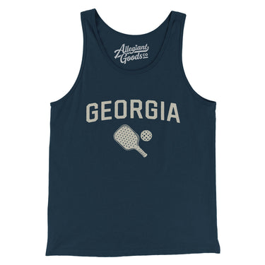Georgia Pickleball Men/Unisex Tank Top-Navy-Allegiant Goods Co. Vintage Sports Apparel